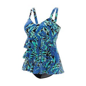 Dolfin Ruffle Tier One-Piece ladies swim suit Aquashape tummy control